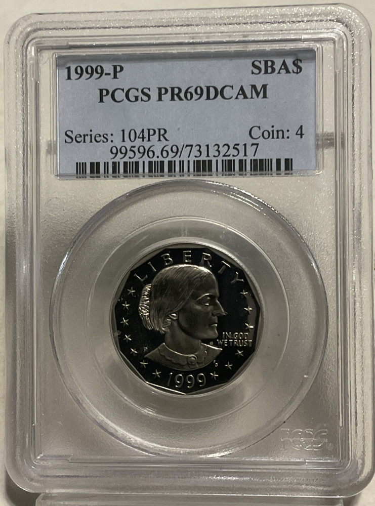 1999 Proof Susan B Anthony Dollar PCGS PR69DCAM