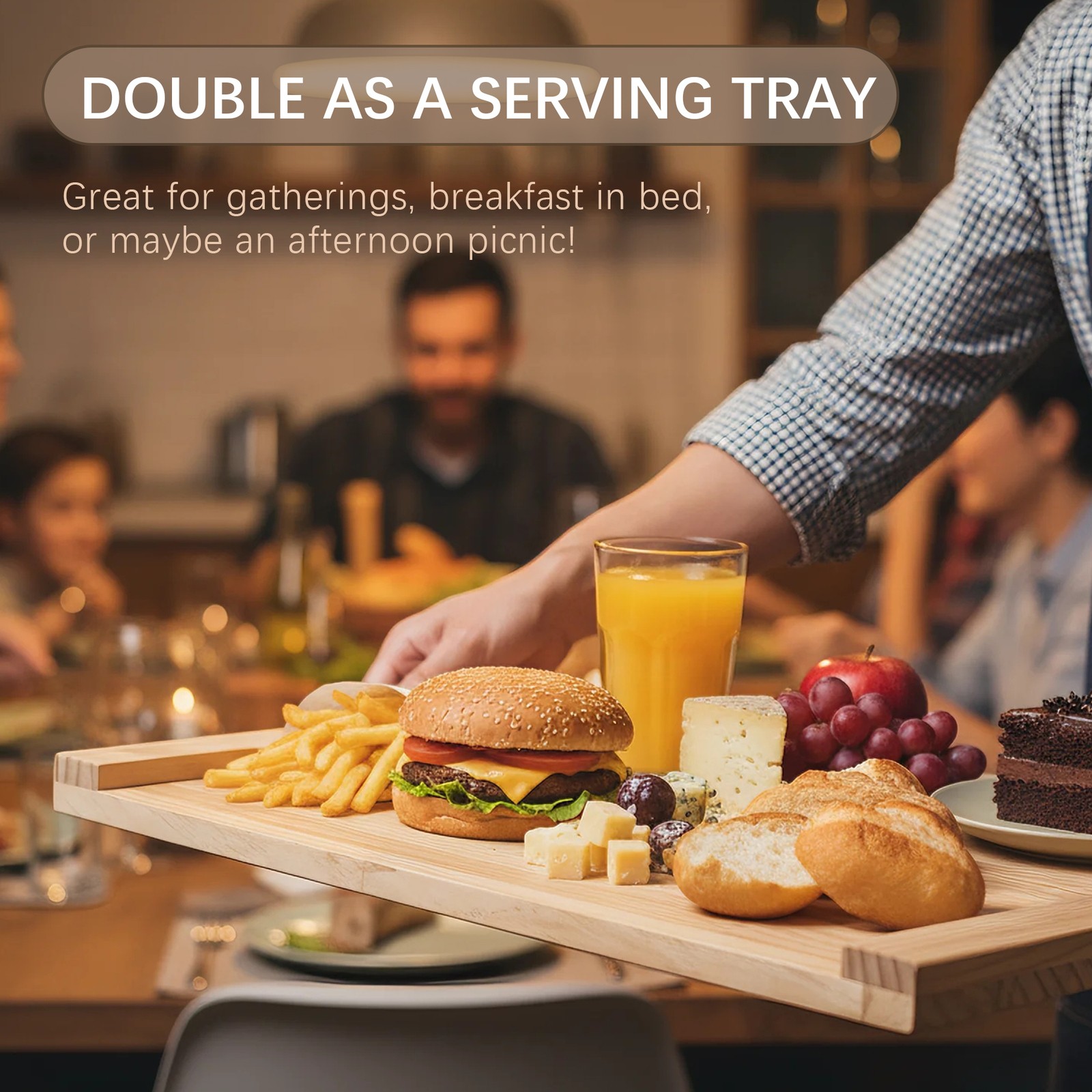 Wood Stove Top Cover Pine Noodle Board w/ Handles for Gas Electric Stove Top 30"