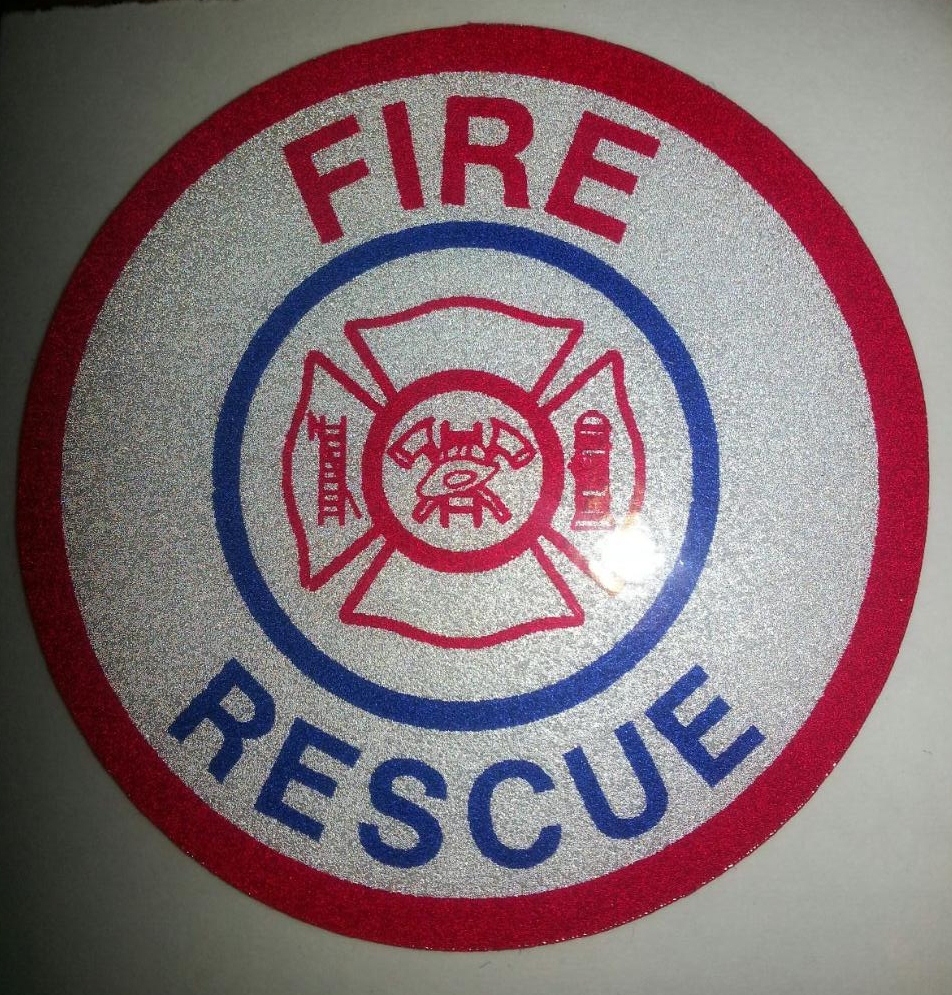 Emergency Fire Rescue Decal, Firefighting Decal, Reflective 2"   #FD94