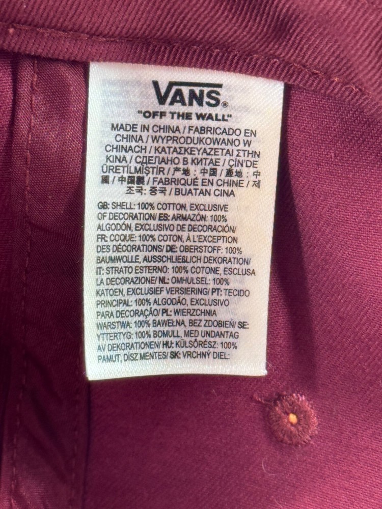 Vans Off The Wall International Sole Snapback Baseball Hat Cap Adjustable Red