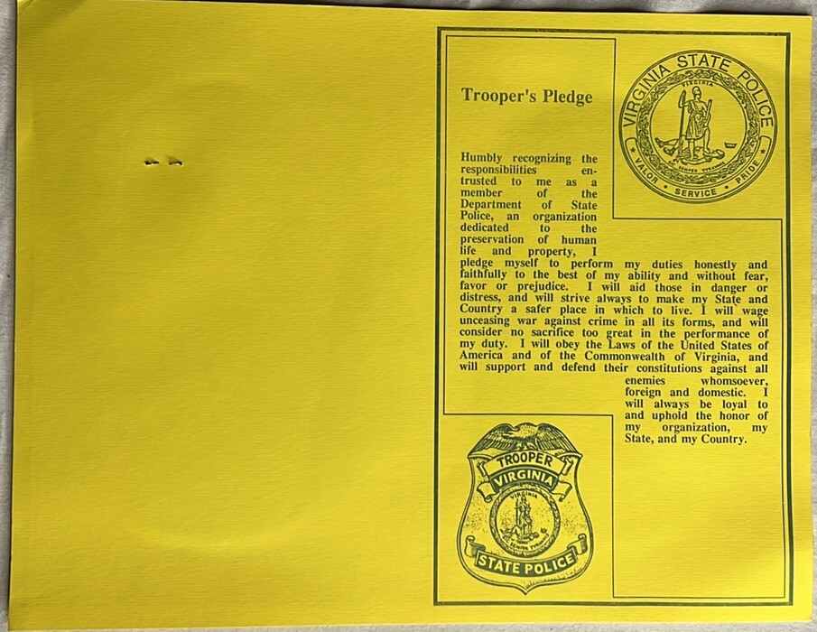 Virginia State Police Patch for a Collector