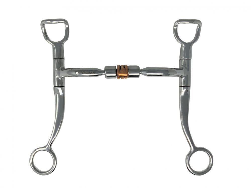 Showman Stainless Steel Snaffle Bit w/ Copper Roller