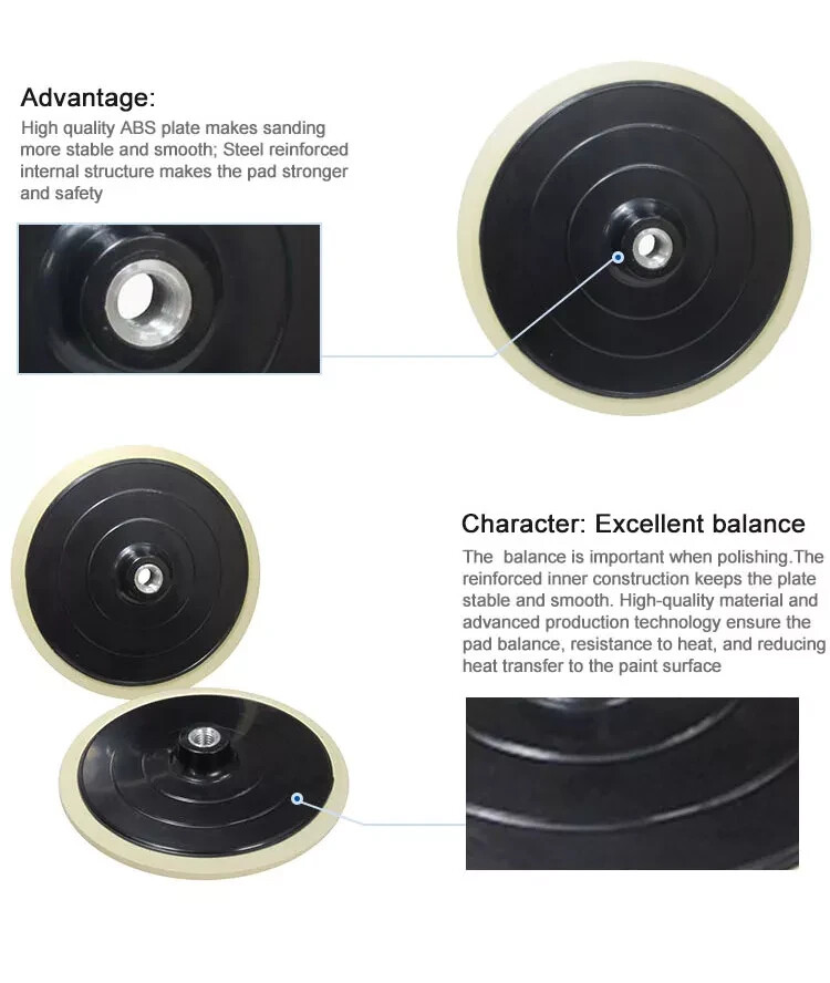 7 Polishing Buffing Hook and Loop Backing Pad
