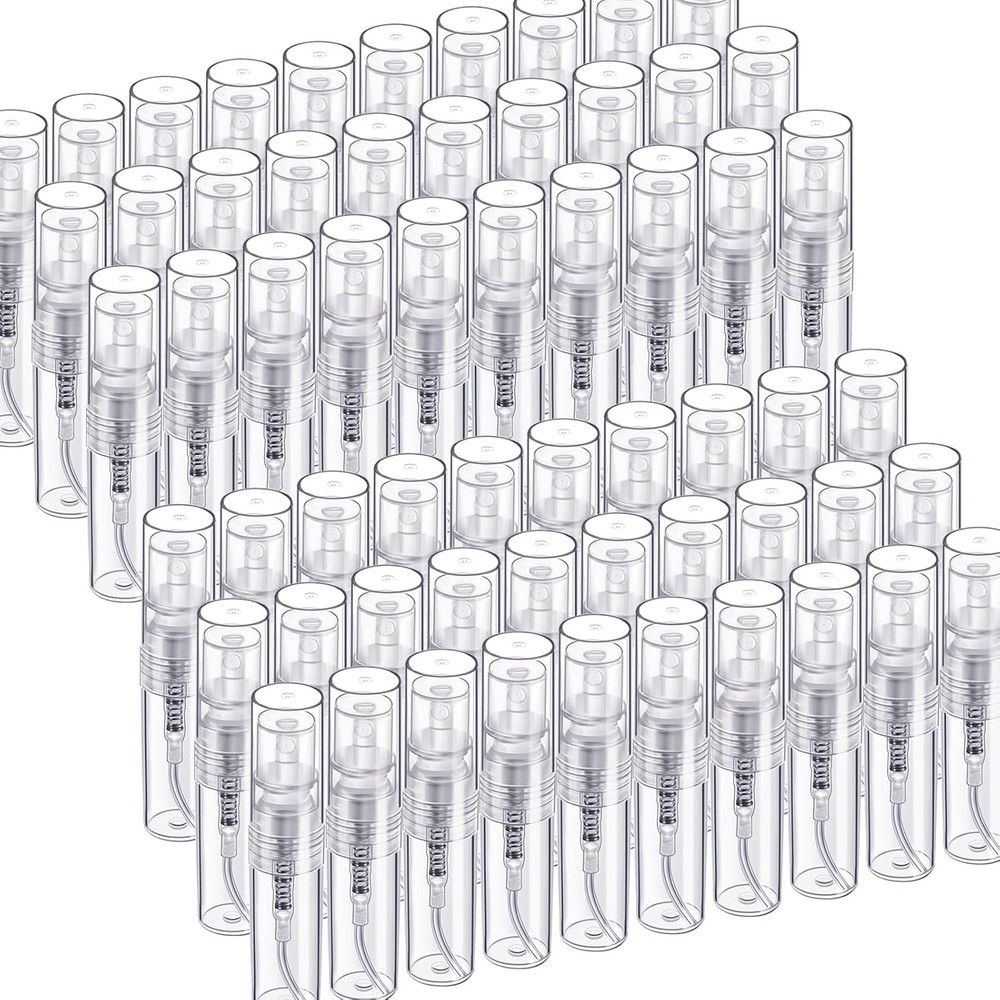 Mini Spray Bottle, 60PCS 2Ml Mini Clear Plastic Spray Bottle Empty, Fine Mist Re