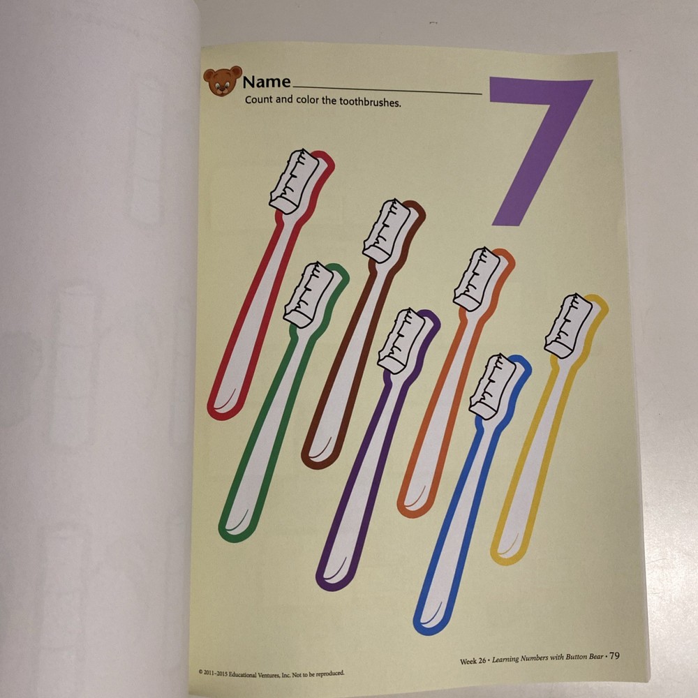 Abeka Numbers & Skills with Button Bear 2nd Edition Bound Clean Pages