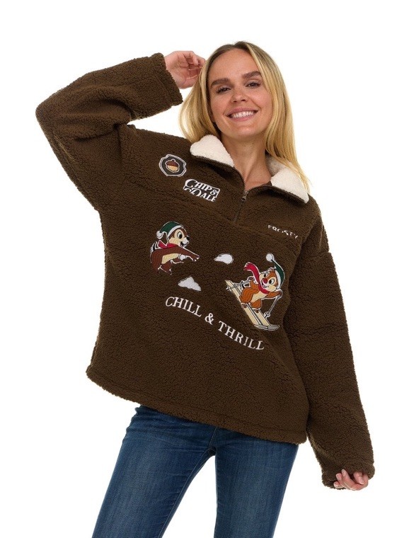 Disney Chip ‘n Dale Winter Sherpa Pullover Jacket Womens Size Small NEW
