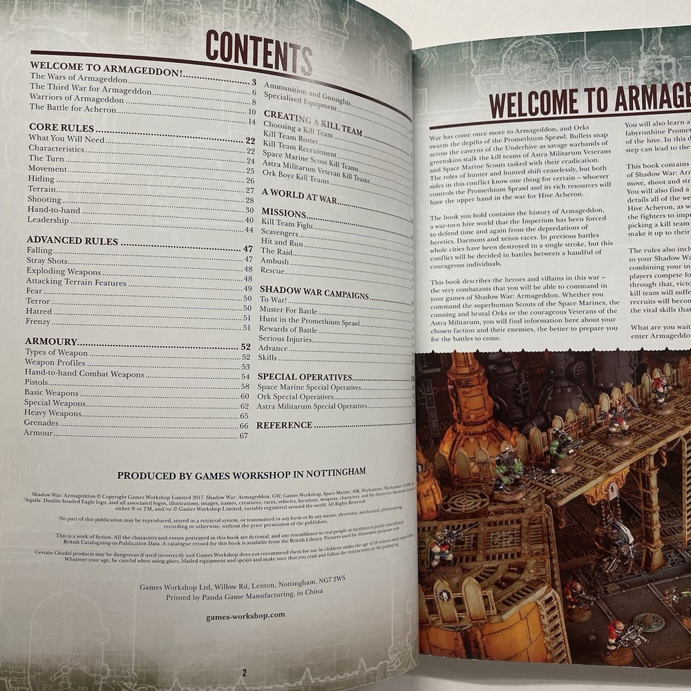 Shadow War Armageddon 2017 Core Rulebook Softcover Book Only