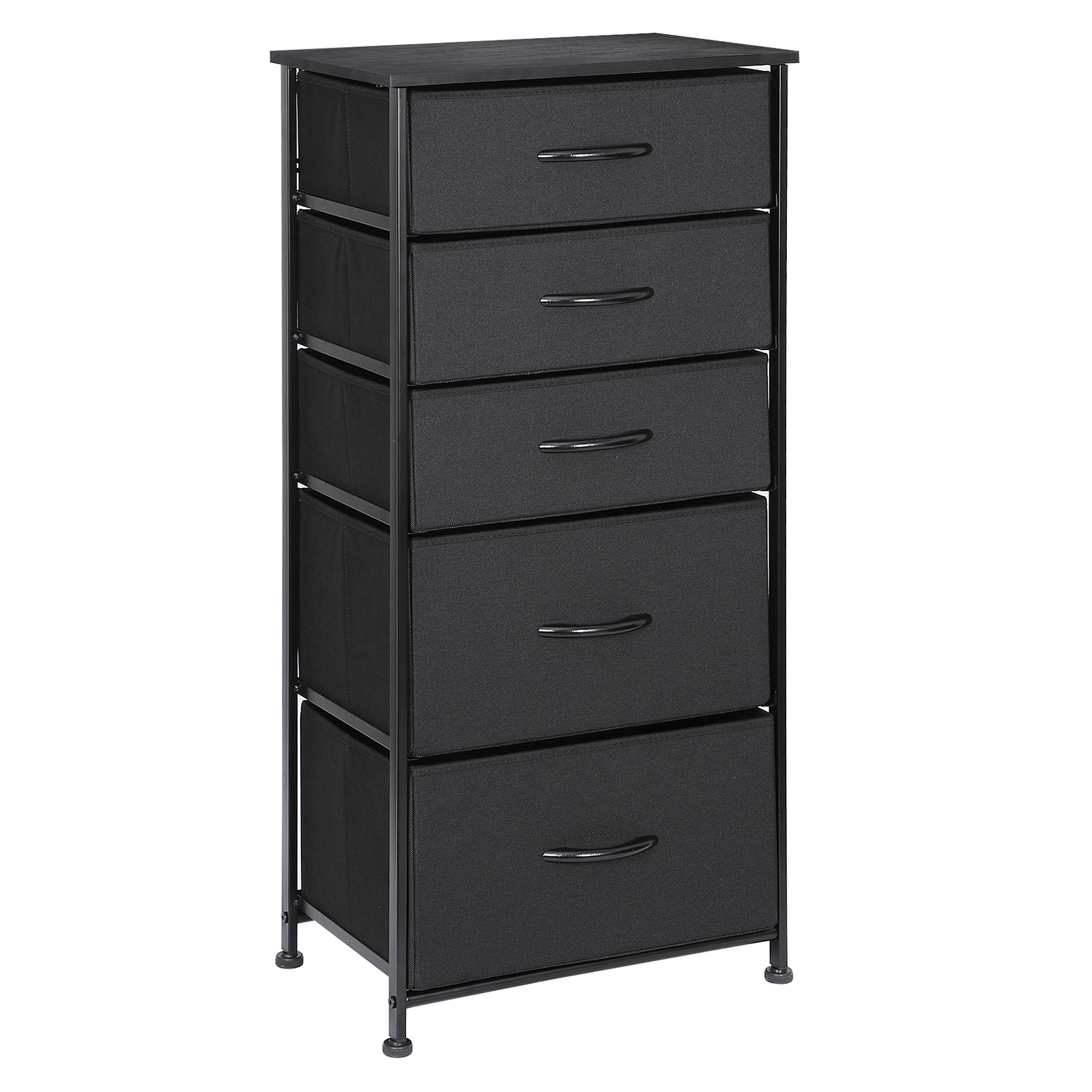 Fabric Dresser W/5 Drawer Storage Chest Tower Cabinet Organizer Unit for Bedroom