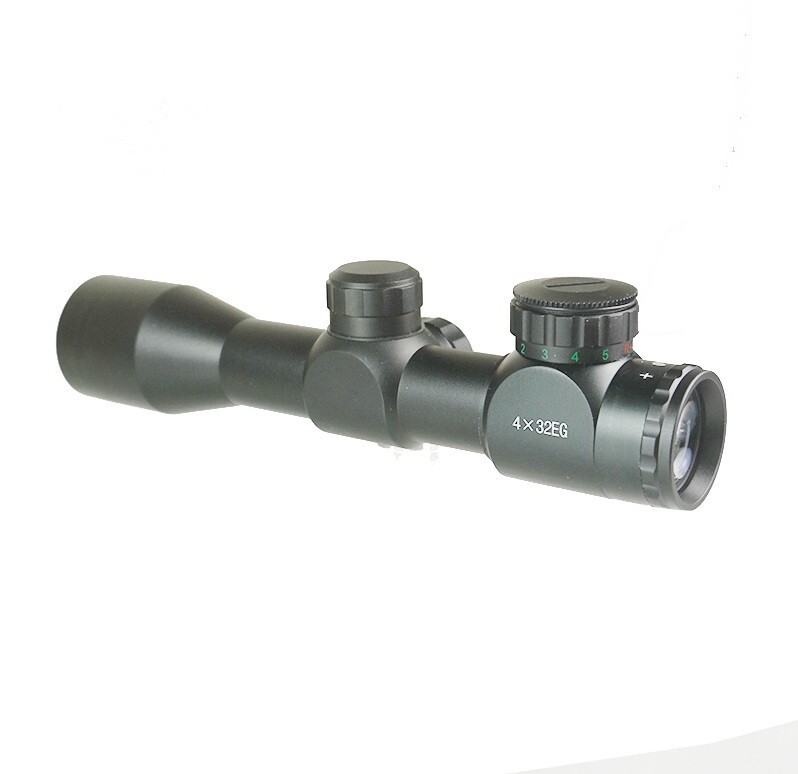 4x32 Compact Scope Red Green Illuminated Rangefinder With Ring/Lens Cap/Battery