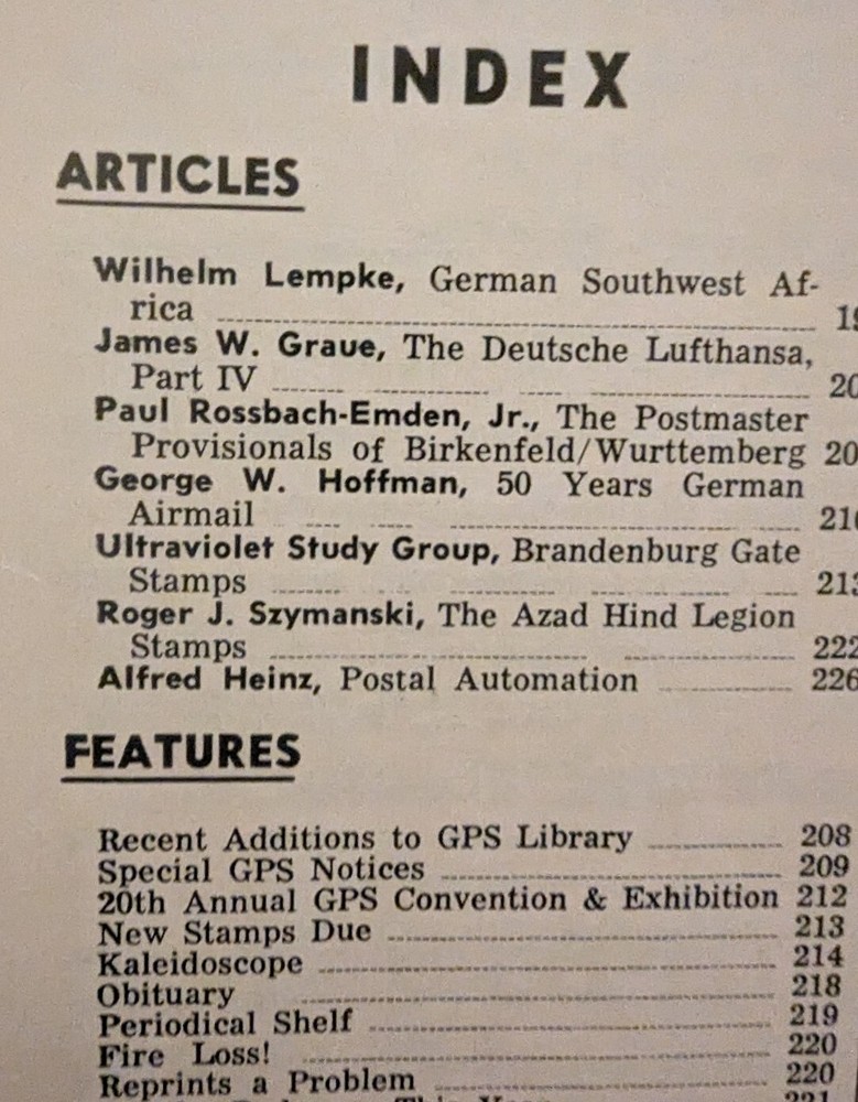 German Postal Specialist May 1969Southwest Africa 50 Years Of German Airmail