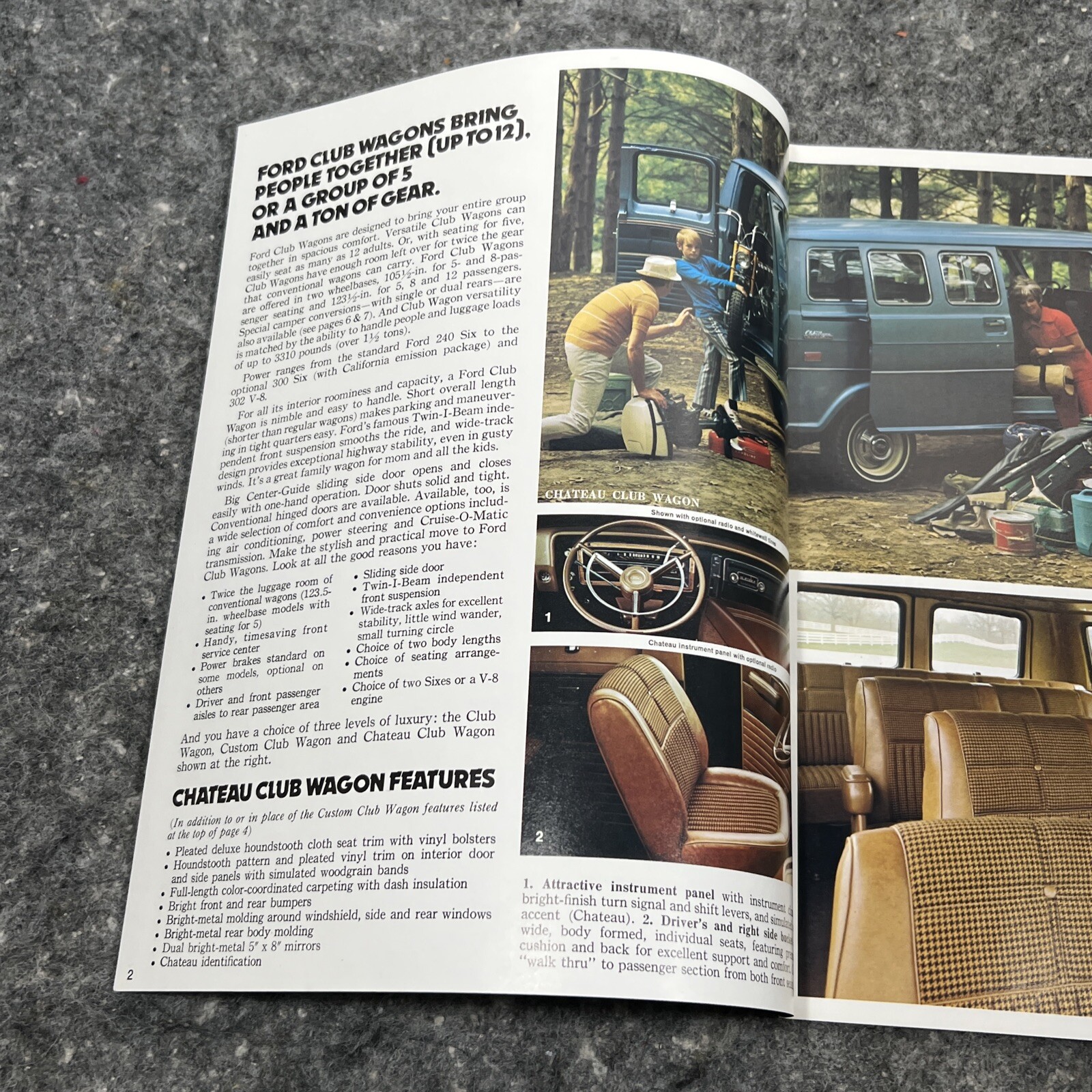 Original 1974 FORD CLUB WAGONS DEALER SALES BROCHURE BOOKLET-8 PAGES