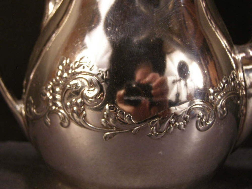 ~19 c Silver Repousse Chased Embossed Coffee Kettle Tea Pot Pairpoint Chocolate~
