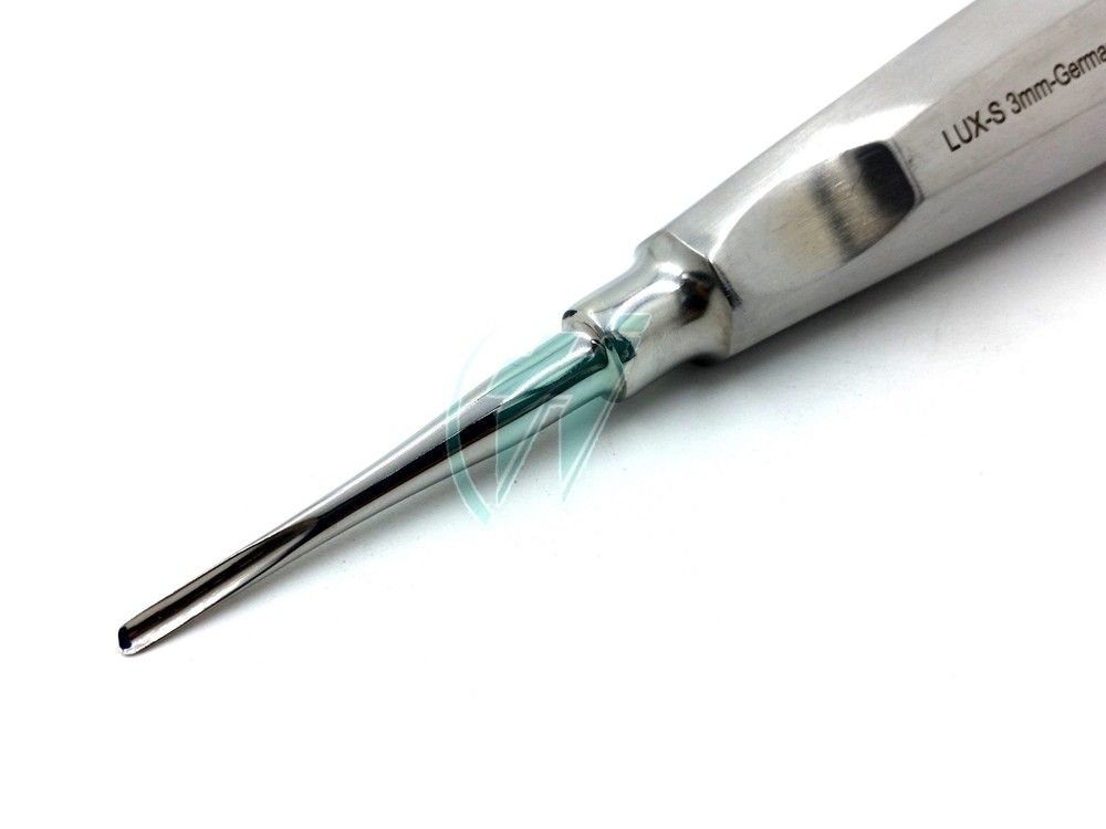 2 pk German Stainless Root Tip Dental Extracting Elevators Straight & Curved 3mm