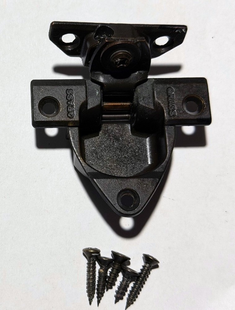 ONE COMPLETE GRASS 830-09 BRONZE HINGE w/MATCHING SCREWS EXCELLENT CONDITION