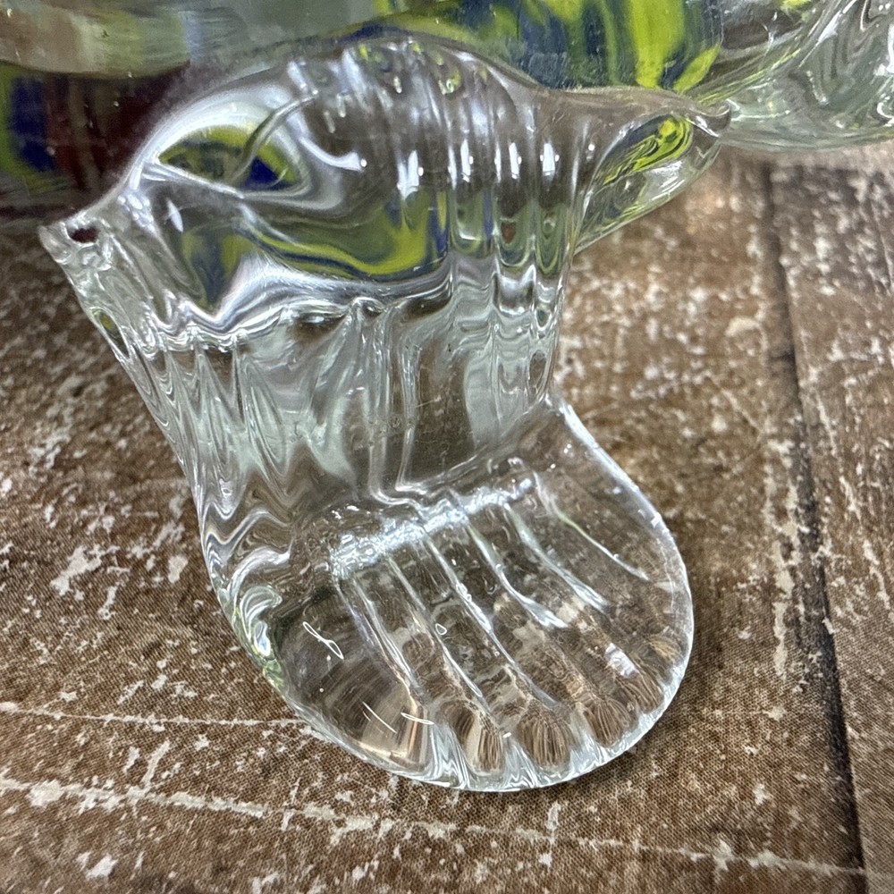 Vintage Glass Turtle Tortoise With Gold Silver Specs
