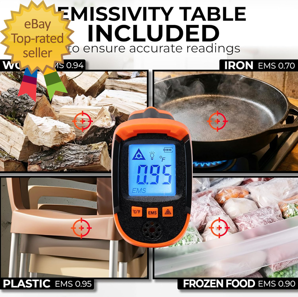 Infrared Temperature Gun - Handheld Surface Infrared Thermometer for Griddle