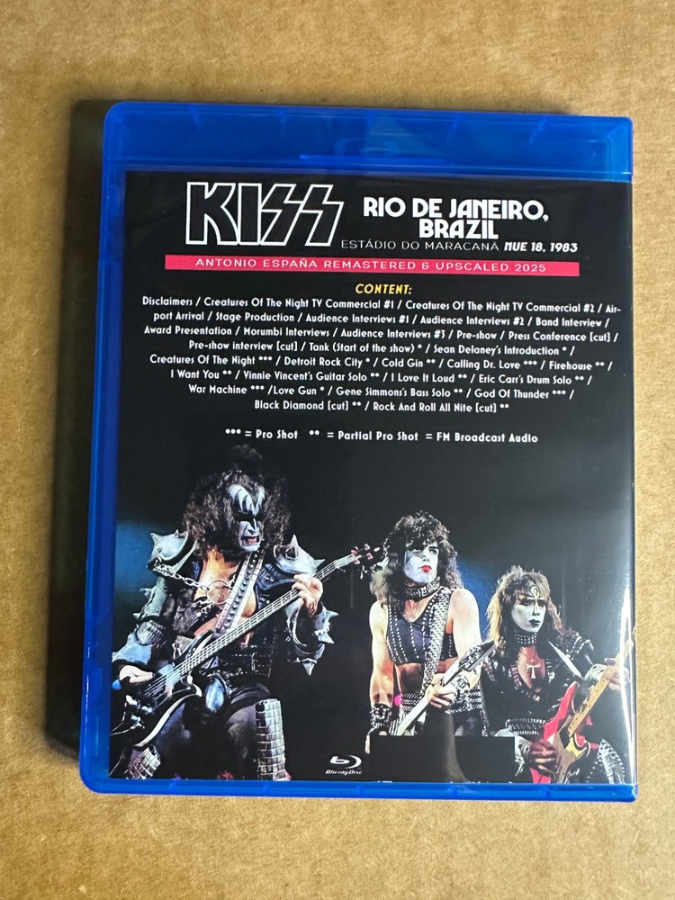 KISS - Live in Rio 1983 Blu-ray Remastered Edition Gene Paul Vinnie Vincent