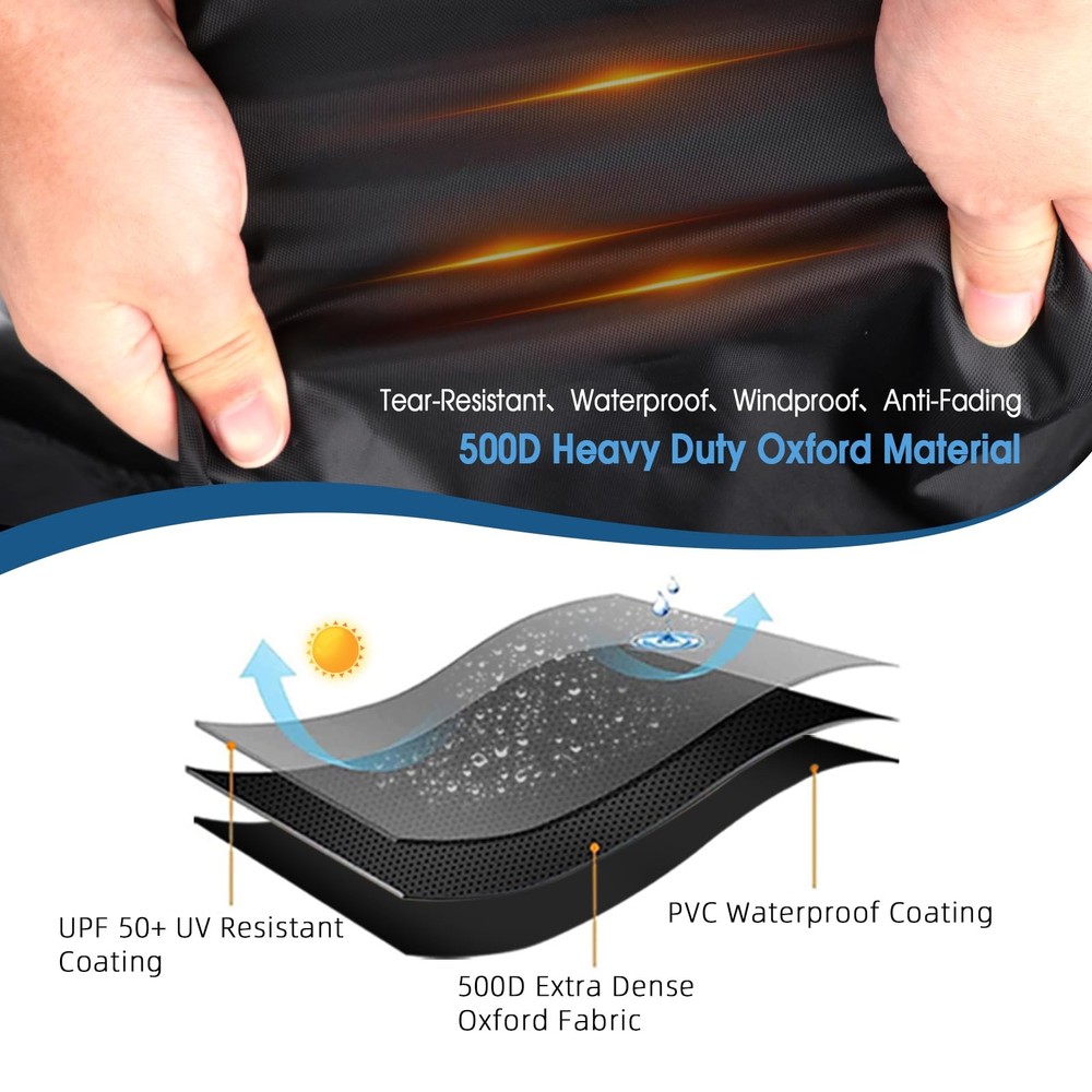 Velfree Fire Pit Cover Rectangle,48 Inch Rectangular Firepit Covers,Waterproo...