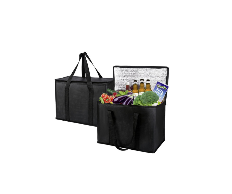 X-Large Reusable and Insulated Cooler Bag - Black (2-PACK)