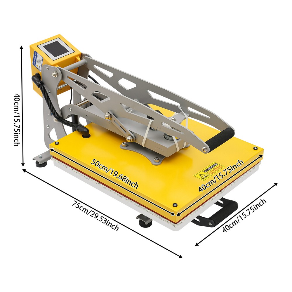 Clamshell Semi-Auto Open Heat Press Machine with Slide Out Function Heavy Duty