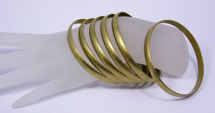Raw Brass Solid Domed Bracelet Bangle Blanks 1/4 inch Pkg Of 6