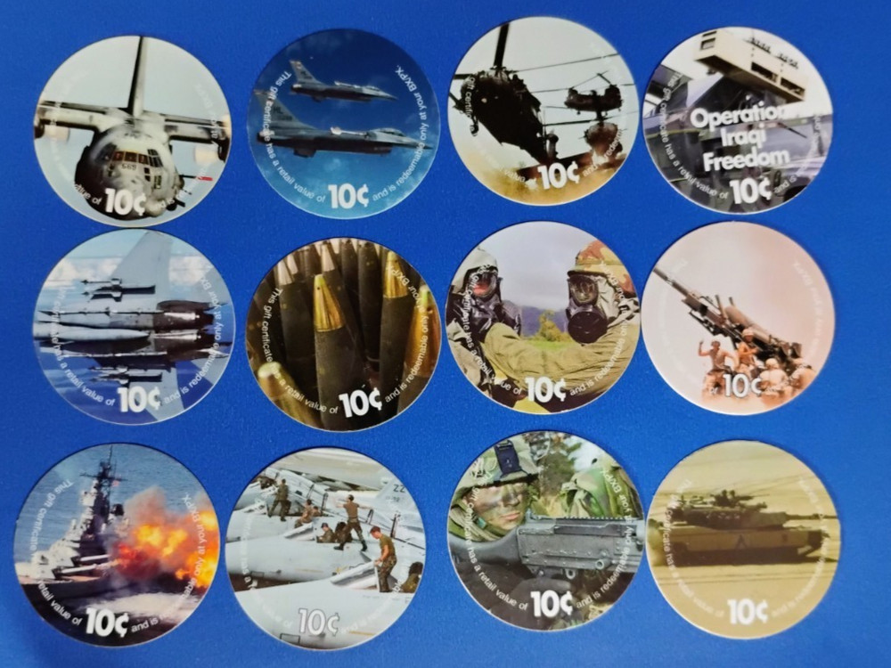 2nd  Print  10 cents  Set of AAFES  Pogs from 2003 printing  A.U.