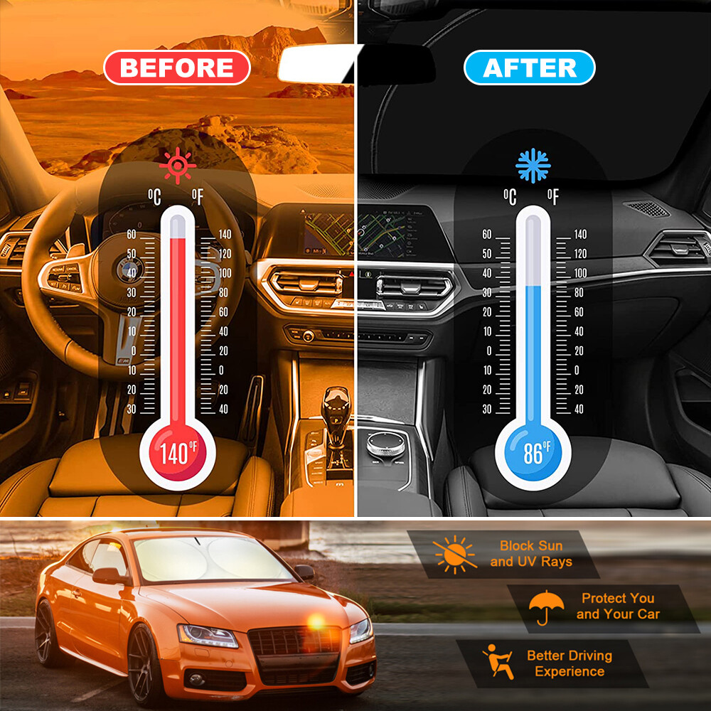 Foldable Jumbo Extra Large Car Front Windshield Sun Shade Visor UV Block Cover