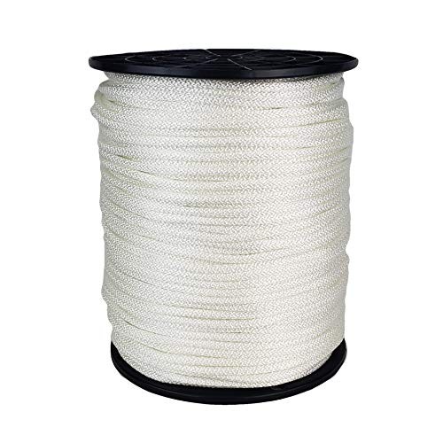 3/16" Nylon Rope, Solid Braid Utility Rope, 500 ft 3/16" x 500 ft spool White