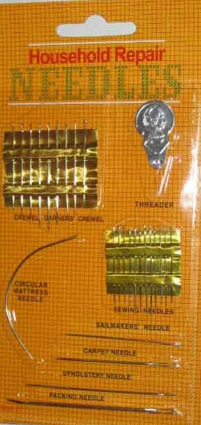 Assorted Household Repair Needles And Threader 27 pcs set,including 1 threader