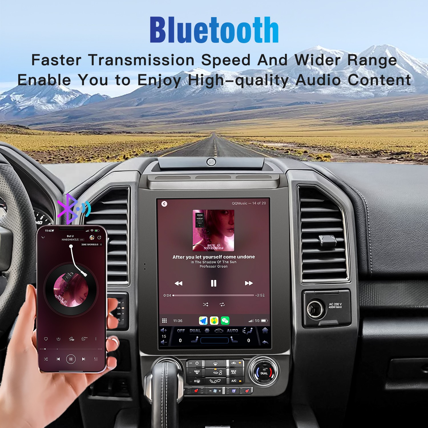 12.1" CarPlay Wireless GPS Navigation HD Display Radio for Ford F-150 2016-2021