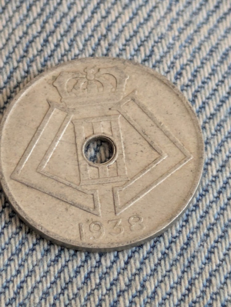 1938 BELGIUM 25 CENTIMES Circulated