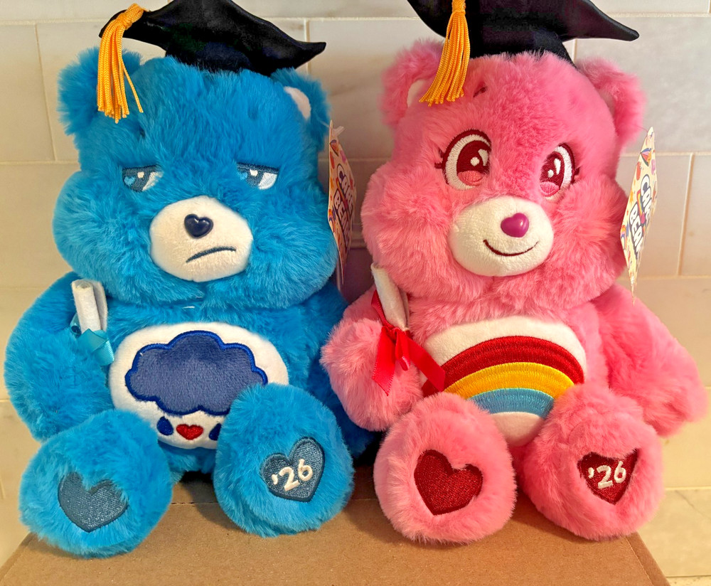 Care Bears Grumpy and Cheer Bear 2026 Graduation Plush Set - 8"