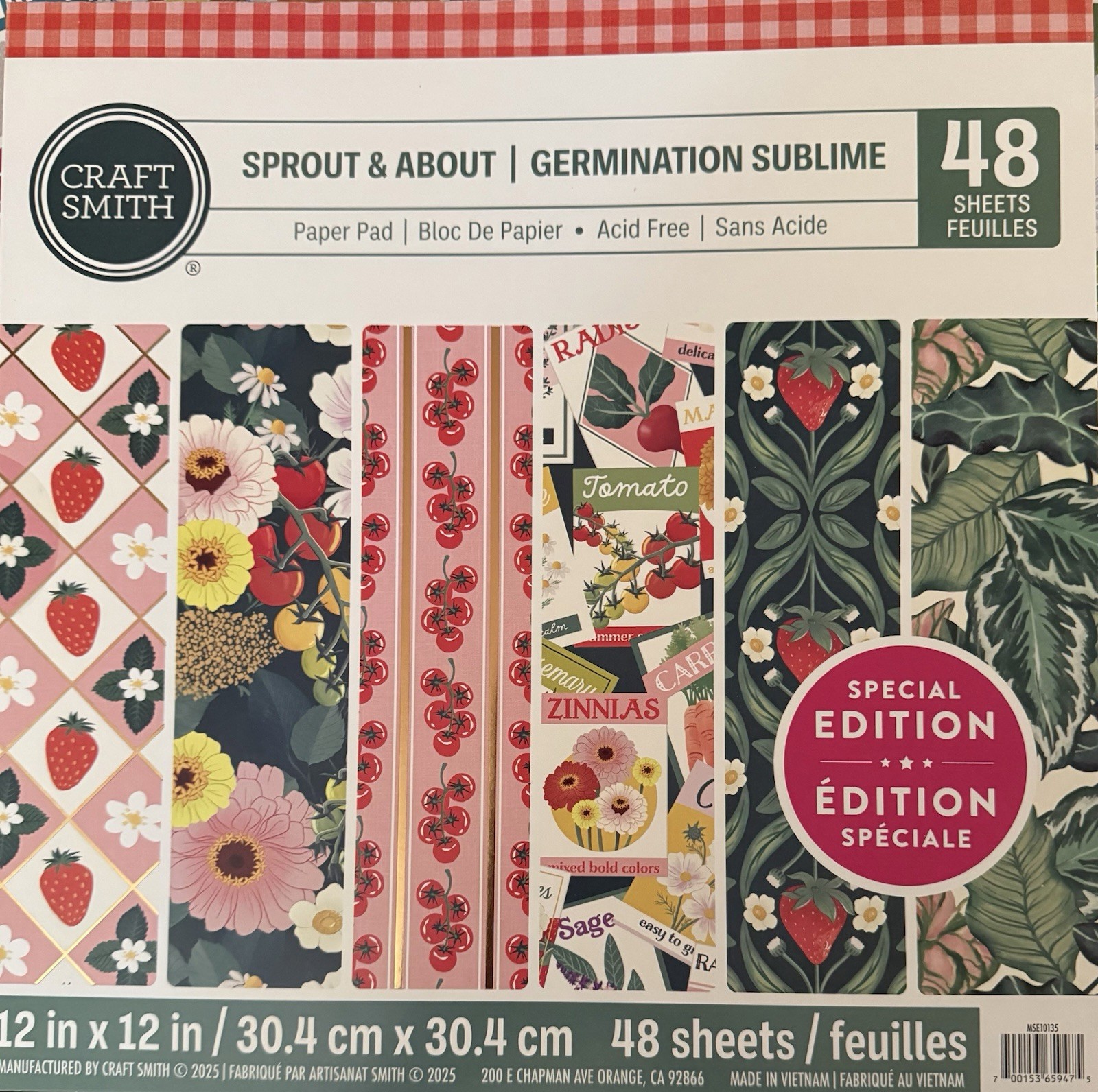 SPROUT  & ABOUT By Craft Smith 12 X 12 Paper pad~48 pages~So Nice QUICK SHIP!