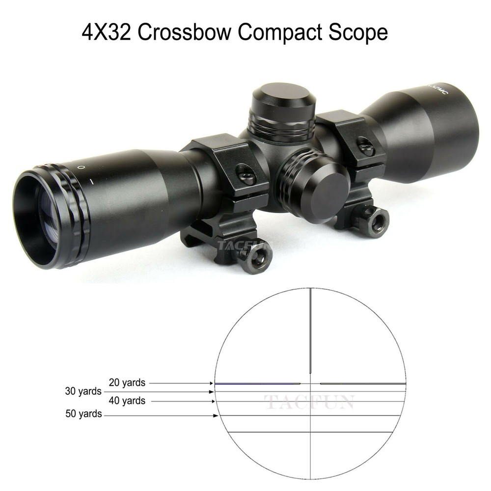 4X32 Crossbow Compact Scope with 5 Line Reticle