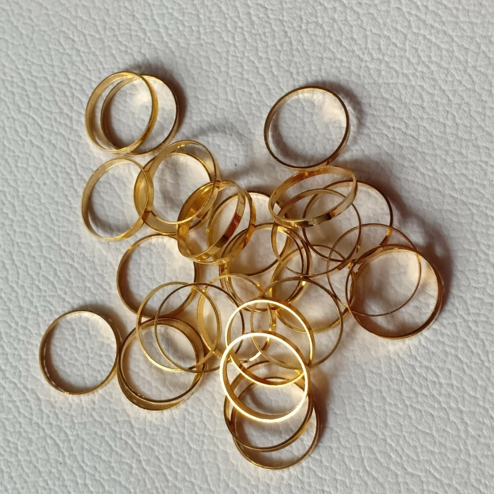 30 Pcs Small brass ring / Gold Plated " For purpose"