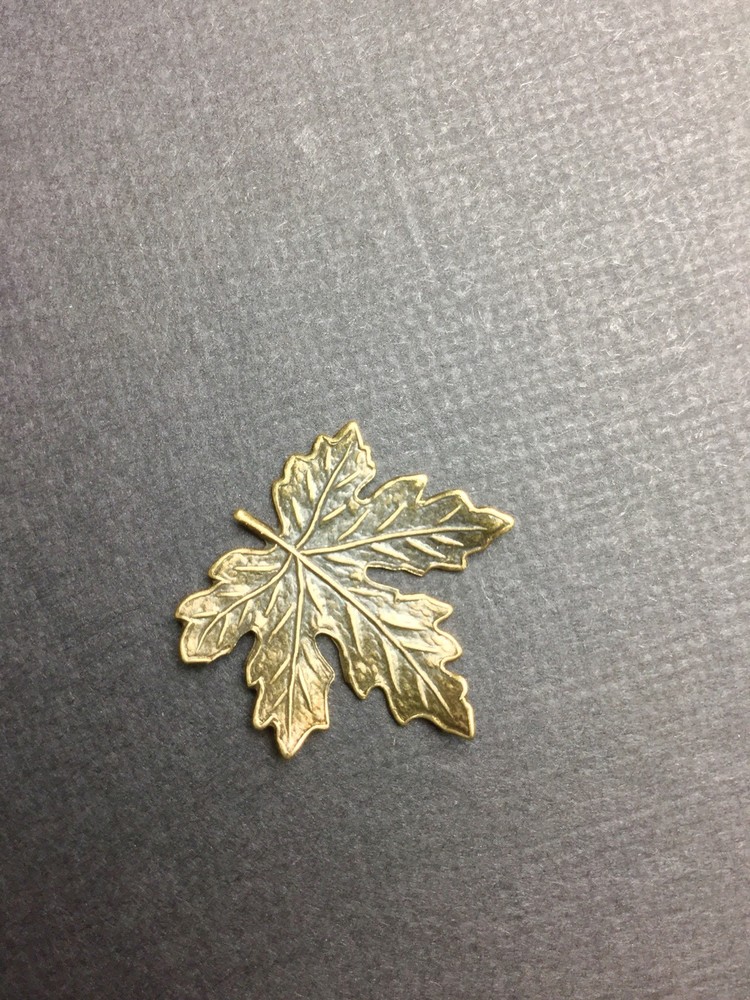 33333 - 3 Pc. Small Maple Leaf Jewelry Finding BRASS Oxidized