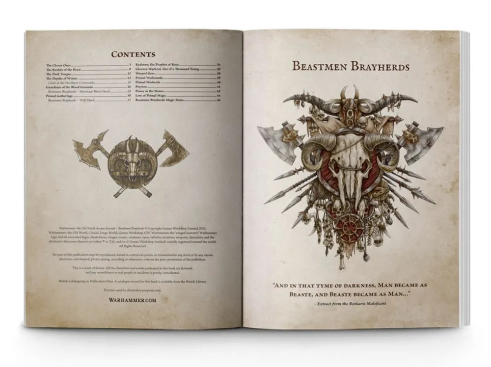 Warhammer The Old World - Beastmen Brayherds Arcane Journal