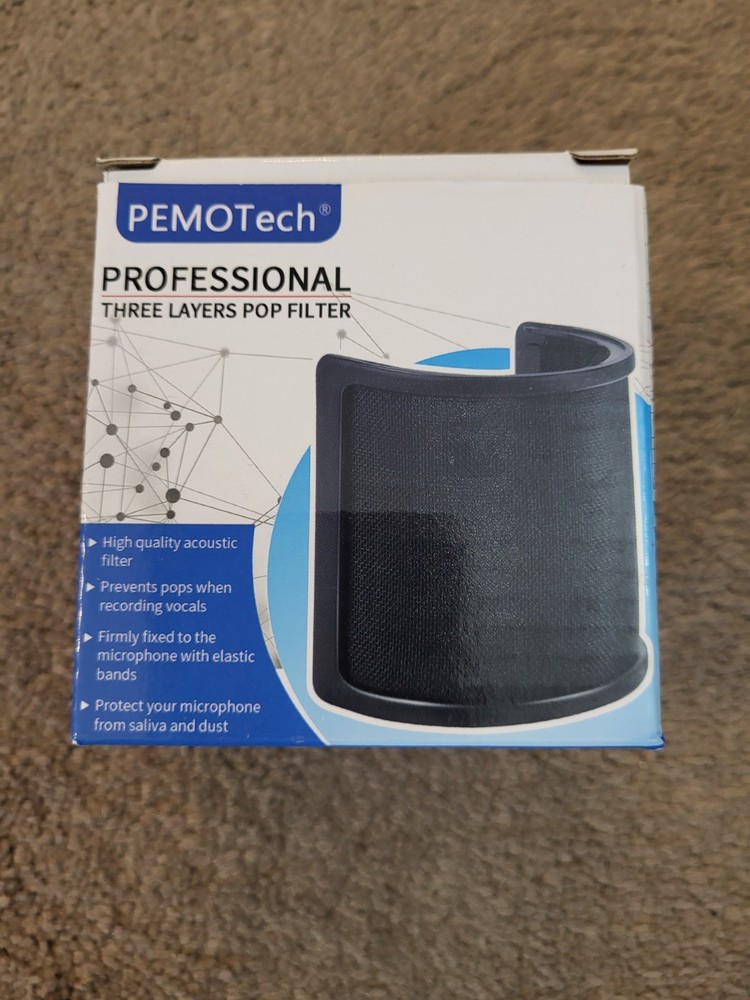 PEMOTech 3-Layer Microphone Pop Filter Windscreen Cover for Recording Streaming