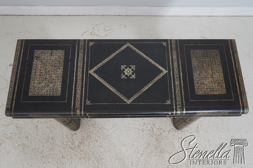 LF72134: MAITLAND SMITH Leather Wrapped 7 Drawer Console Sofa Table