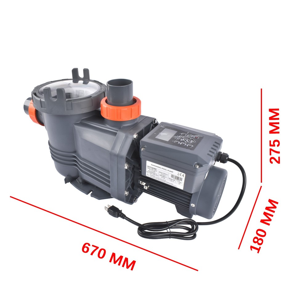 1.8 HP Variable Speed Pool Pump with Programmable Timer 220V, Energy Efficient