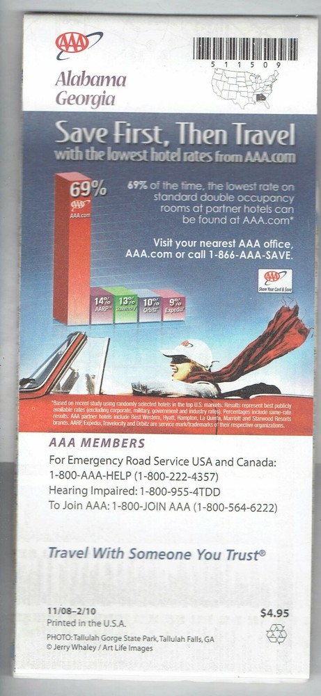 2008 AAA Map Alabama Georgia