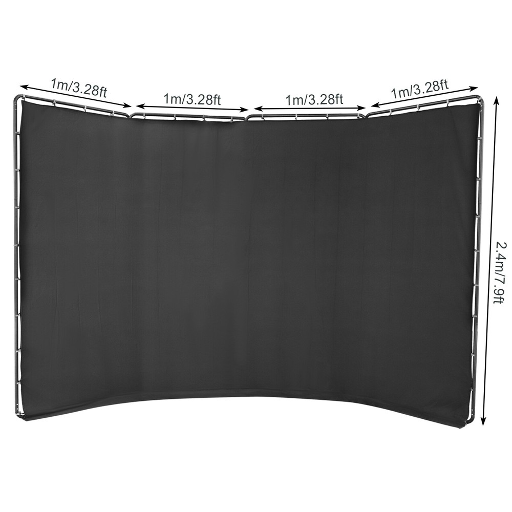 Photography Backdrop Stand Background Decor With Black Cloth Foldable Structure