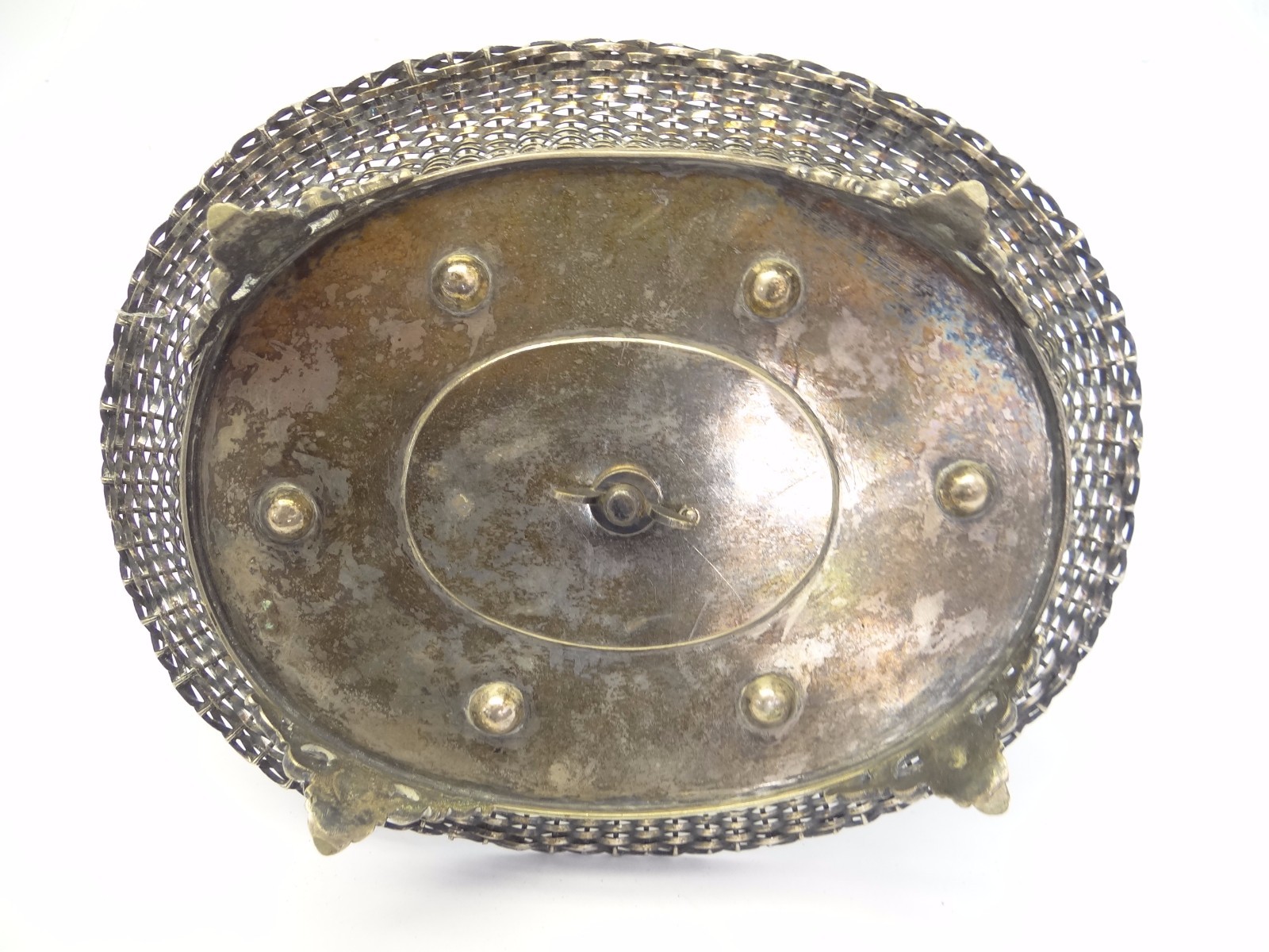 Vintage Used Silverplate Serving Caddy Tray Stand Basket Silver Plate Kitchen