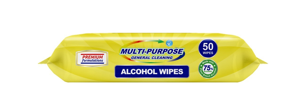 Cleaning Wipes 75% Alcohol Multipurpose Bulk (24 packs x 50 wipes/pk) 1200 Wipes