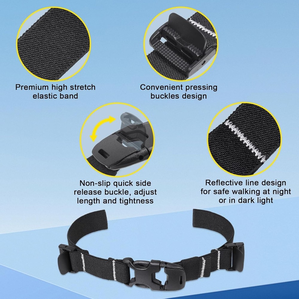 Heavy Duty Adjustable Backpack Chest Strap with Quick Release Buckle - Black