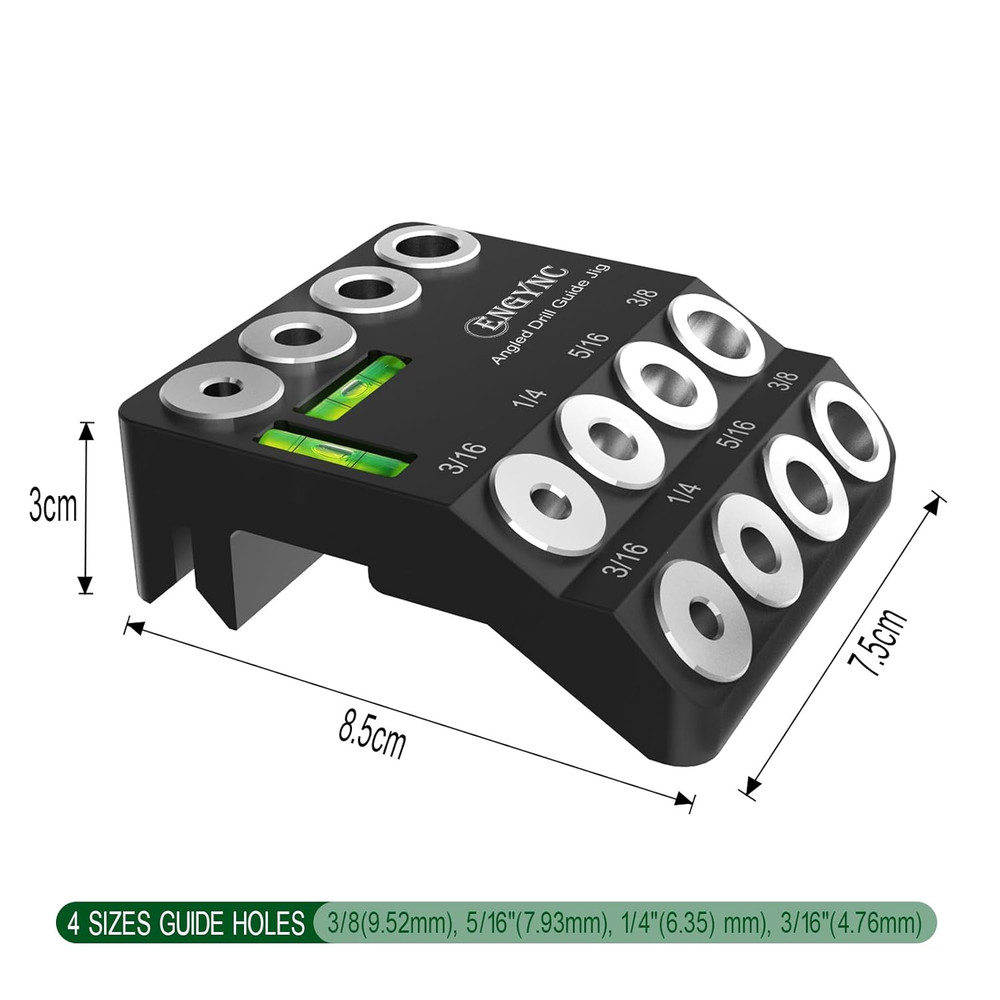 Adjustable Angled Drill Guide Jig 30° 45° 90°