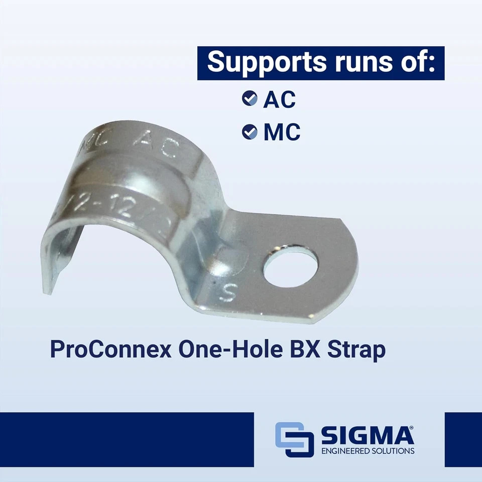 Sigma Engineered Solutions Proconnex 55919M One-Hole AC/MC Strap, 100-Pack (Gray