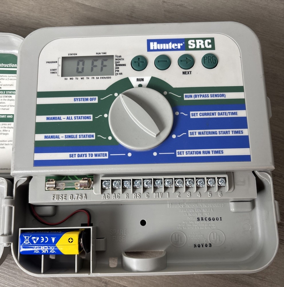 Hunter SRC Plus Sprinkler Irrigation 6-Zone Controller Timer Unit - Timer Only