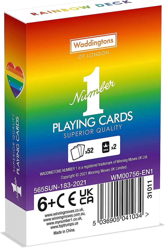 Winning Moves Games Waddingtons No 1 Rainbow Playing Cards New!