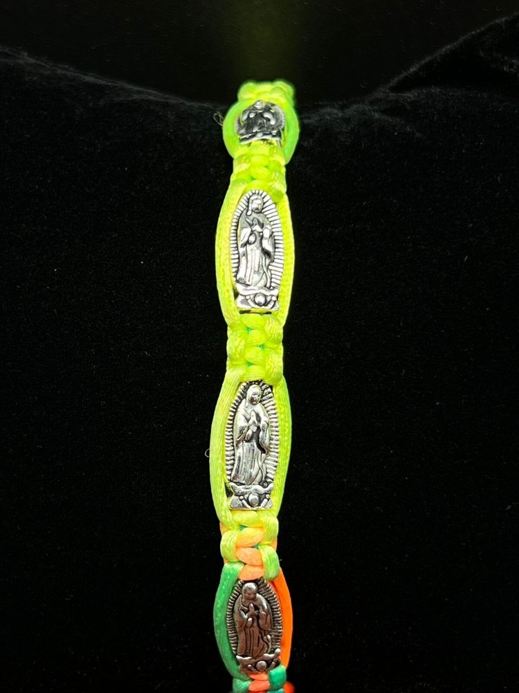Rainbow Our Lady of Guadalupe Rosary Bracelet Adjustable